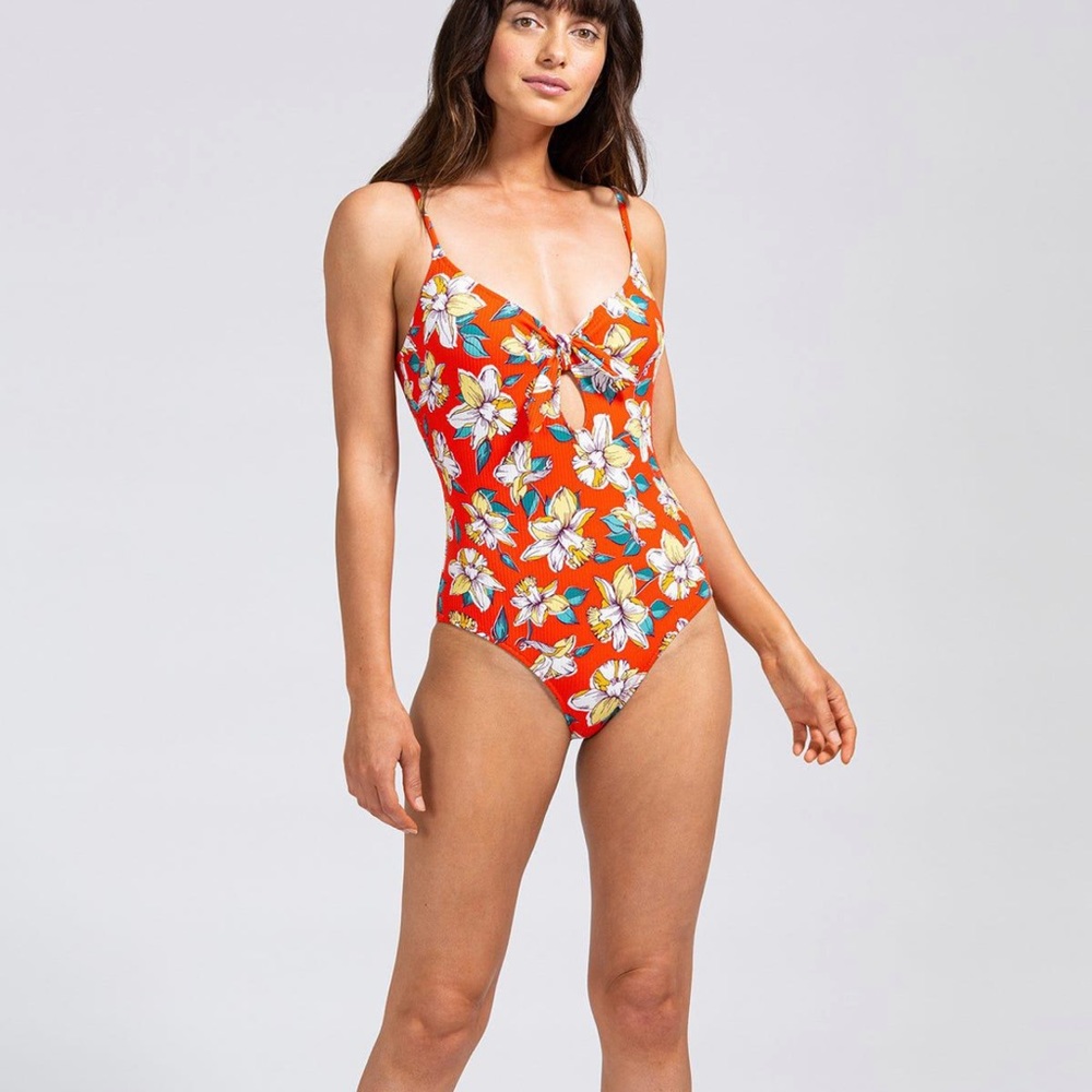 Eberjey Kelly Hibiscus One-Piece Swimsuit Size Small
